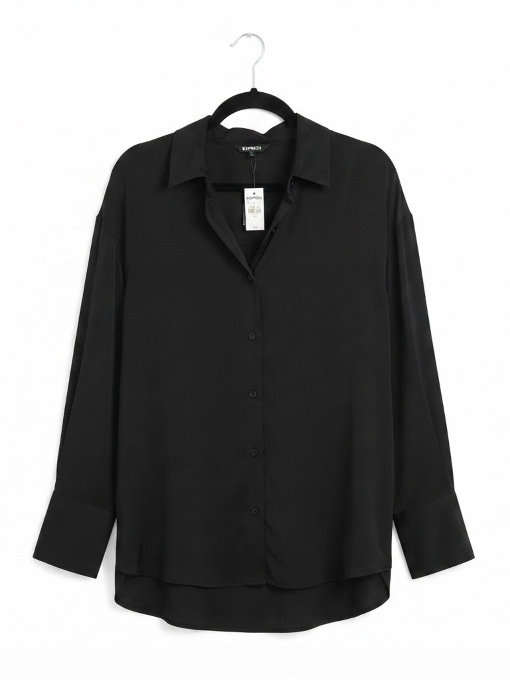 Express relaxed Black Button-Down Shirt - Casual Long Sleeve